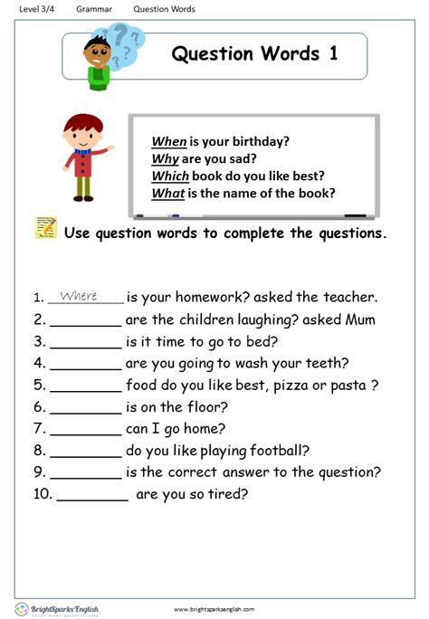 Question Words Worksheet Grade 2 Kidsworksheetfun
