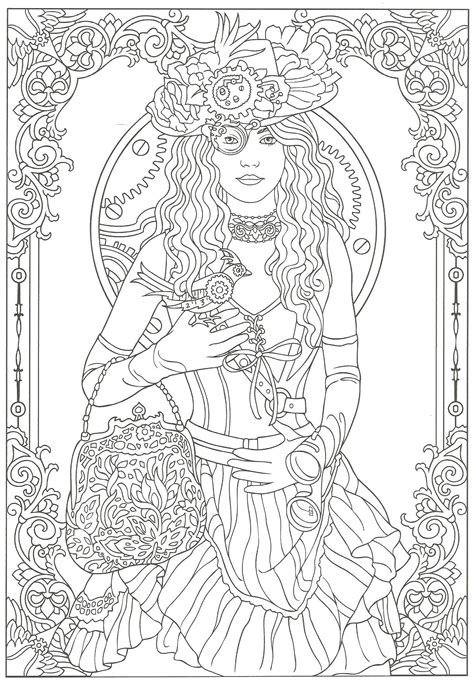 Steampunk Adult Coloring Artwork By Marty Noble Creative Haven