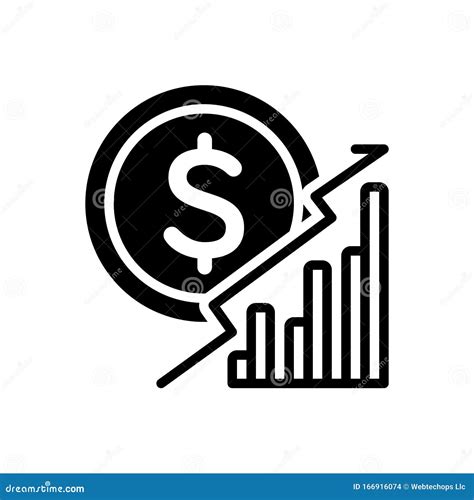 Black Solid Icon For Economics Business And Grow Stock Vector