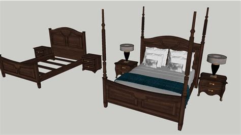 Wooden Classic Beds 3d Warehouse