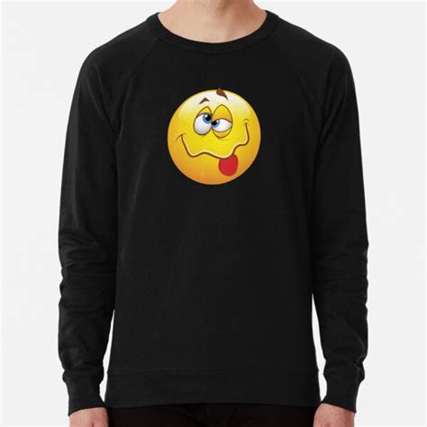 Drunk Smiley Face Emoticon Lightweight Sweatshirt For Sale By