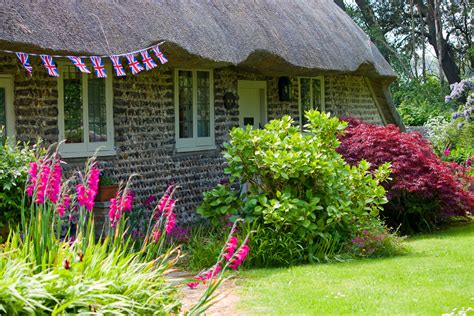 Thatched Cottage And Garden Free Stock Photo Public Domain Pictures