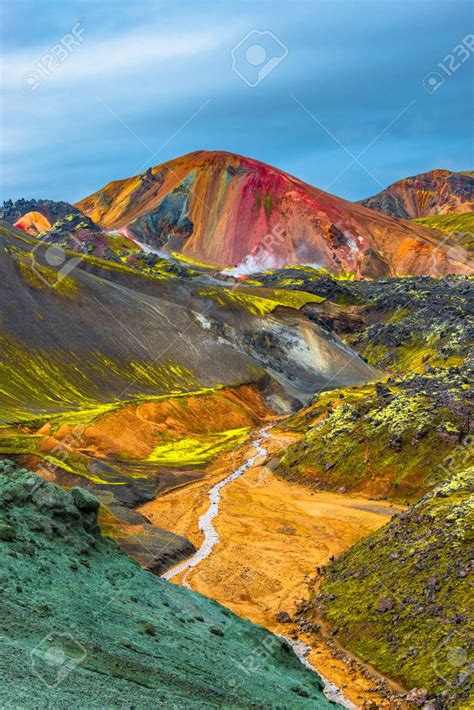 Beautiful Colorful Volcanic Mountains Landmannalaugar In Iceland