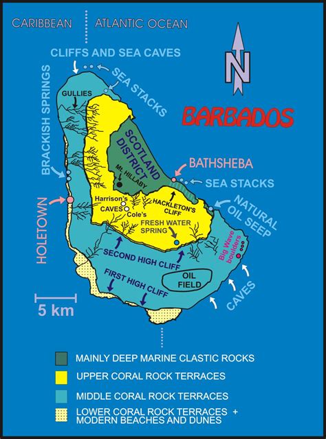 Map Of Barbados Showing The Major Geologic Units And Other Significant
