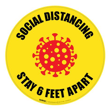 Social Distancing Stay 6 Feet Apart Floor Sign