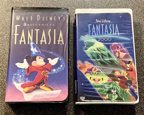 Disney Fantasia And Fantasia Clamshell Vhs Tapes Fully Tested