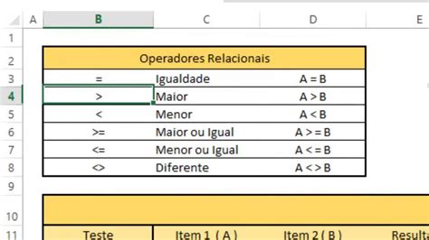O Que São Operadores No Excel