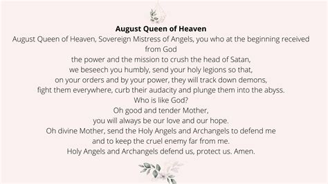 August Queen Of Heaven Flame Of Love Of The Immaculate Heart Of Mary Uk