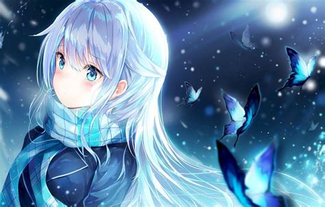 Anime Girl Light Blue Hair