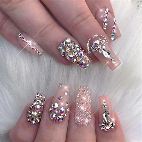 Pin By Ashley Thom On Nail Ed It Nails Design With Rhinestones Glamorous Nails Dimond Nails