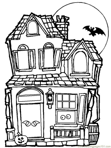 Haunted house Coloring Page - Free Houses Coloring Pages