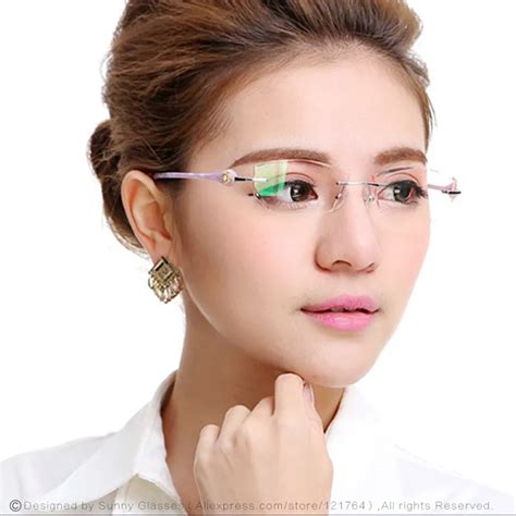 New Fashion Brand Designer Eyeglasses Rimless Women Glasses Frame Optical With Box Female