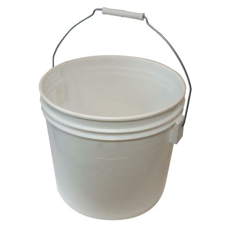 Argee Bucket Tub Pail Heavy Duty Plastic Metal Handle Home White 35