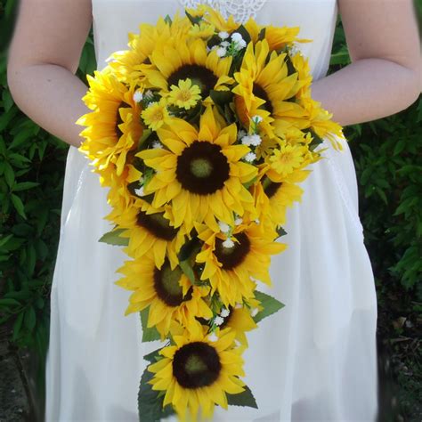 Artificial Sunflower Trailing Bridal Bouquet