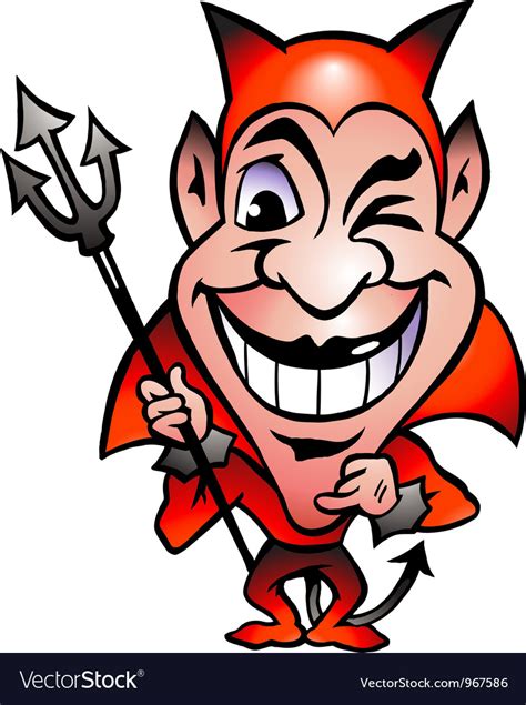 Hand Drawn Of An Red Devil Royalty Free Vector Image