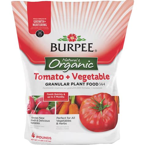 Burpee 99967 Organic Tomato And Vegetable Granular Plant Food 4 Lb