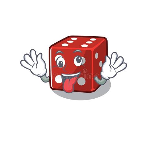 Dice Cartoon Character Style With A Crazy Face Stock Vector