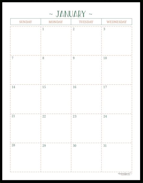 Print 2020 Calendar 11x17 Month Calendar Printable