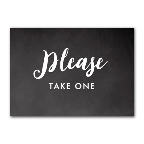 Wedding Sign Rustic Chalkboard Please Take One Instant Download