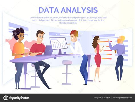 Data Analysis Team Cartoon Vector Concept Stock Vector By TeraVector