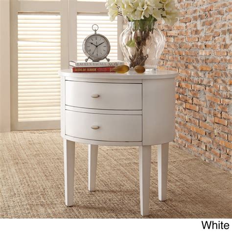 Aldine 2-drawer Oval Wood Accent Table by iNSPIRE Q Bold | Furniture