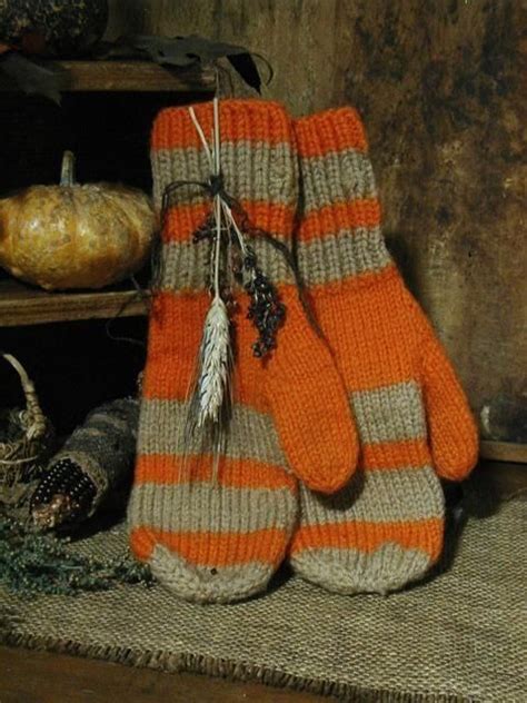 Rustic Charm Striped Mittens Mittens Autumn Inspiration