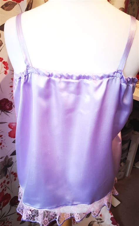 made to order satin sissy plain camisole top with lace etsy