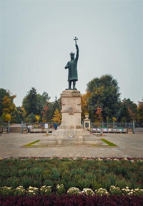 Stephen Iii The Great Monument Stefan Cel Mare Statue In Front Of The