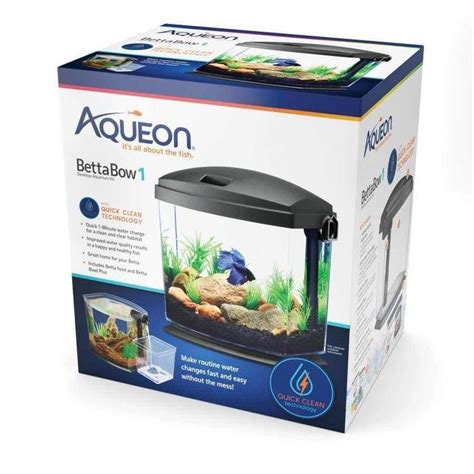 Aqueon Bettabow With Quick Clean Technology Aquarium Kit Black Aqueon