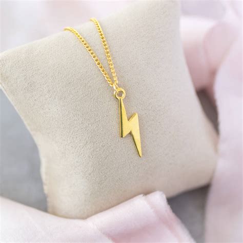 Gold Plated Lightning Bolt Necklace By Joy By Corrine Smith