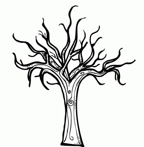 Tree With No Leaves Coloring Page Coloring Home