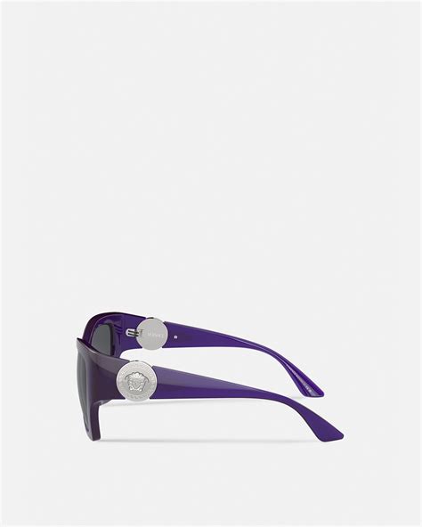 medusa runway squared sunglasses purple versace us