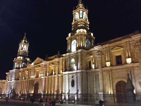 The Cathedral In The Plaza Del Armas In The City Of Arequipa Peru
