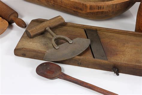 But close behind these essential kitchen items were certainly wooden spoons, to stir that paste as it bubbled in a clay pot over an open flame. Lot Detail - Lot of Primitive Wood Kitchen Tools