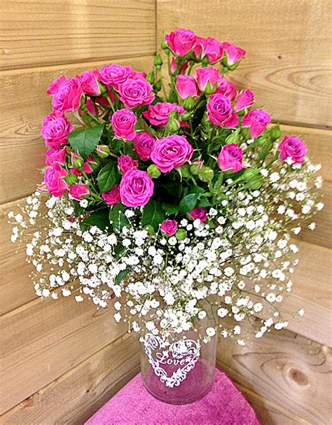Sweet Rose And Gypsophila Bouquet The Flower Studio Belfast