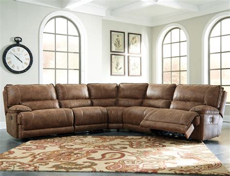 Grattis 5 Piece Power Reclining Sectional By Signature Design By Ashley