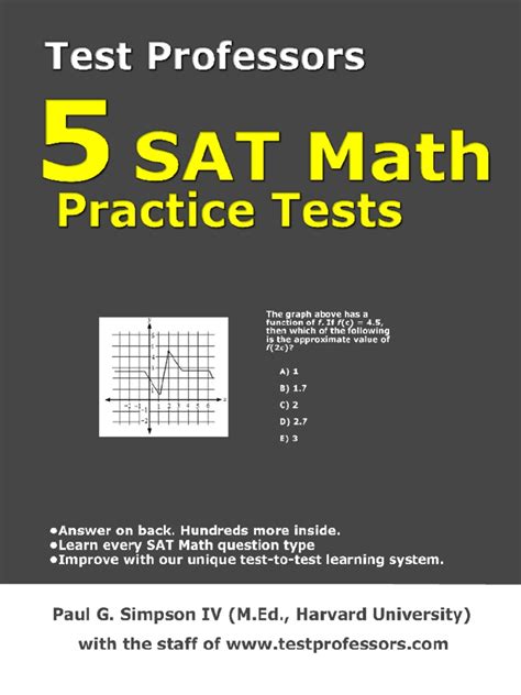 Free Printable Sat Math Test From 5 Sat Math Practice Tests Pdf Sat