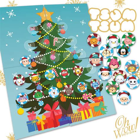 This One Of A Kind Tsum Tsum Theme Printable Advent Calendar Which