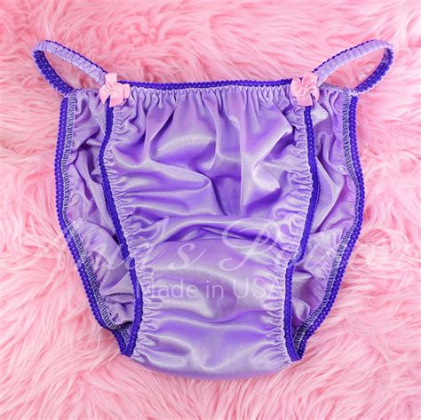 Sheer Nylon Chiffon Anias Poison Manties Rare Vintage Style Lilac String Bikini Soft Sissy