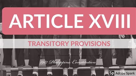 Article Xviii 1987 Philippine Constitution Audio Codal Youtube