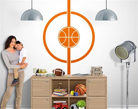 Basketball Court And Basketball Vinyl Wall Decal Sports Wall Decal
