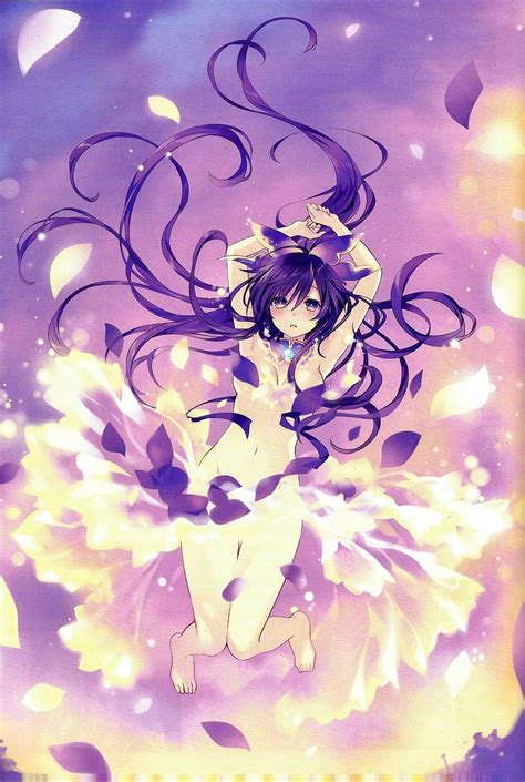 Ecchi wallpapers (16+) part 1. Purple and white floral textile, Yatogami Tohka, Date A ...