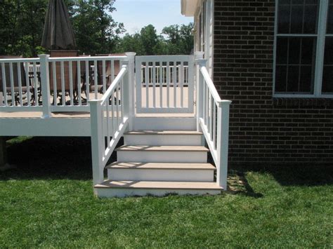 3 1 2 top rail length bottom rail length stair angle right wrong • trim post sleeve to desired length. Azek slate grey flared #deck steps and Longevity white PVC ...