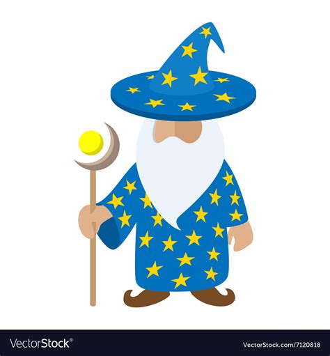 Old Wizard Cartoon Character Royalty Free Vector Image