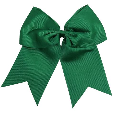 1 Forest Green Cheer Bow For Girls 7 Large Hair Bows With Ponytail Ho