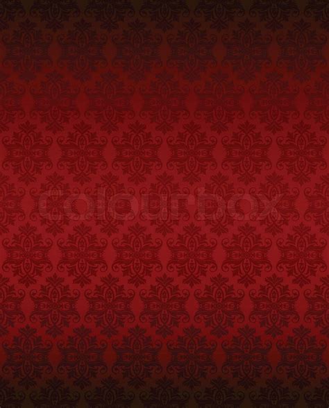 Luxury Seamless Red Floral Wallpaper Stock Vector Colourbox