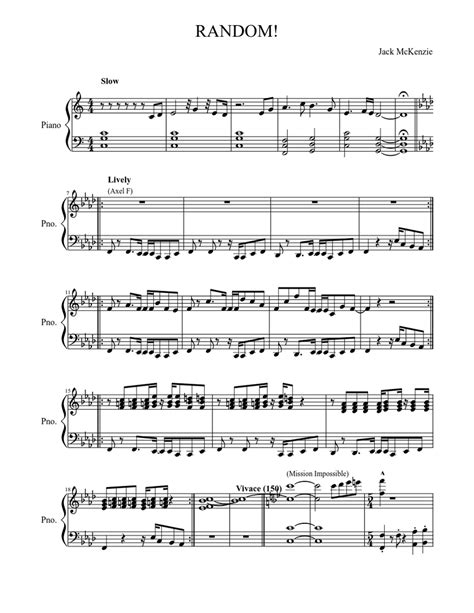 Random Sheet Music For Piano Solo