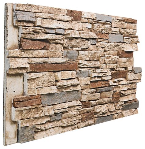 Deep Stacked Stone Wall Panel Aspen Traditional