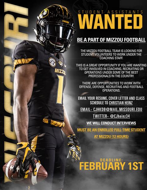 Mizzou Football On Twitter Want To Be Part Of The Mizzou Football Staff The Tigers Are
