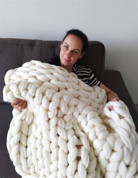 Chunky Knit Blanket Blanket Super Chunky Blanket Giant Knit Etsy